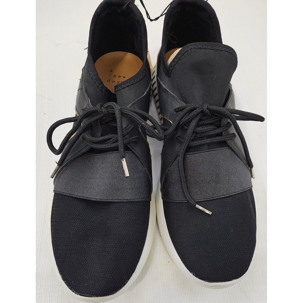 A New Day Womens Rhayne Lace Up Sneakers Black Size‎ 11 Mesh Athletic Shoes